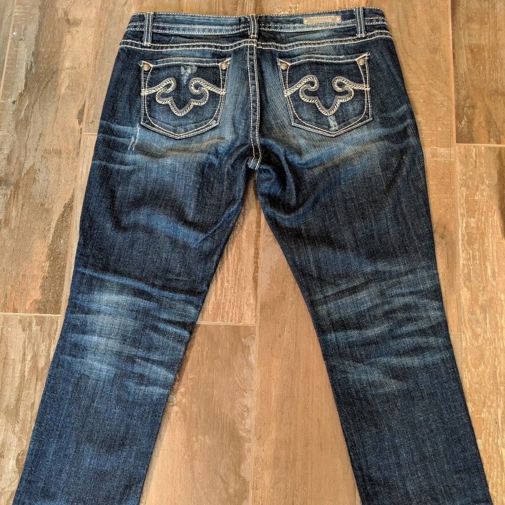 Express Rerock Women's Thick Stitch Skinny Jeans